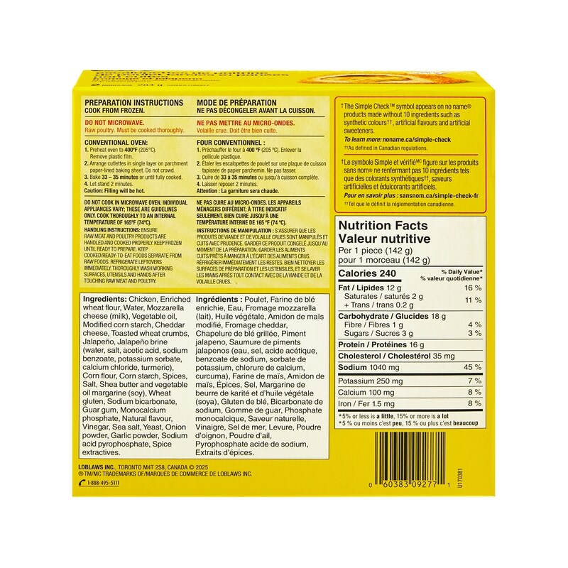 Cheese and Jalapeno Uncooked Stuffed Breaded Chicken Breast Cutlettes