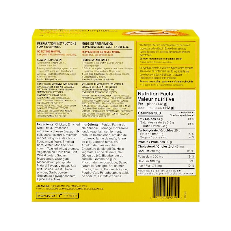 Ham and Cheese Uncooked Stuffed Breaded Chicken Breast Cutlettes