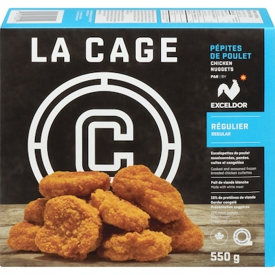 La Cage Pépites de poulet régulier 550 g, 1,45 $/100g