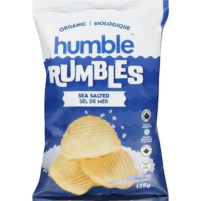 Humble Chips de pommes de terre ondulées sel de mer biologique 135 g, 3,70 $/100g