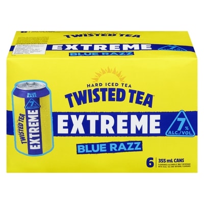 Twisted Tea Hard Iced Tea Blue Razz (ID required at pick-up) 6x355.0 ml, $0.70/100ml