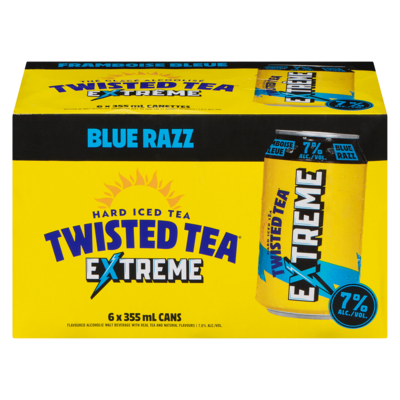 Twisted Tea Hard Iced Tea Blue Razz (ID required at pick-up) 6x355.0 ml, $0.70/100ml