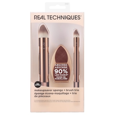 Real Techniques Éponge écono-maquillage + trio de pinceaux 1 ea, 29,99 $/1ch