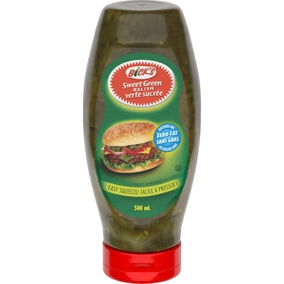 Bick’s Relish verte sucreé 500 ml, 0,80 $/100ml