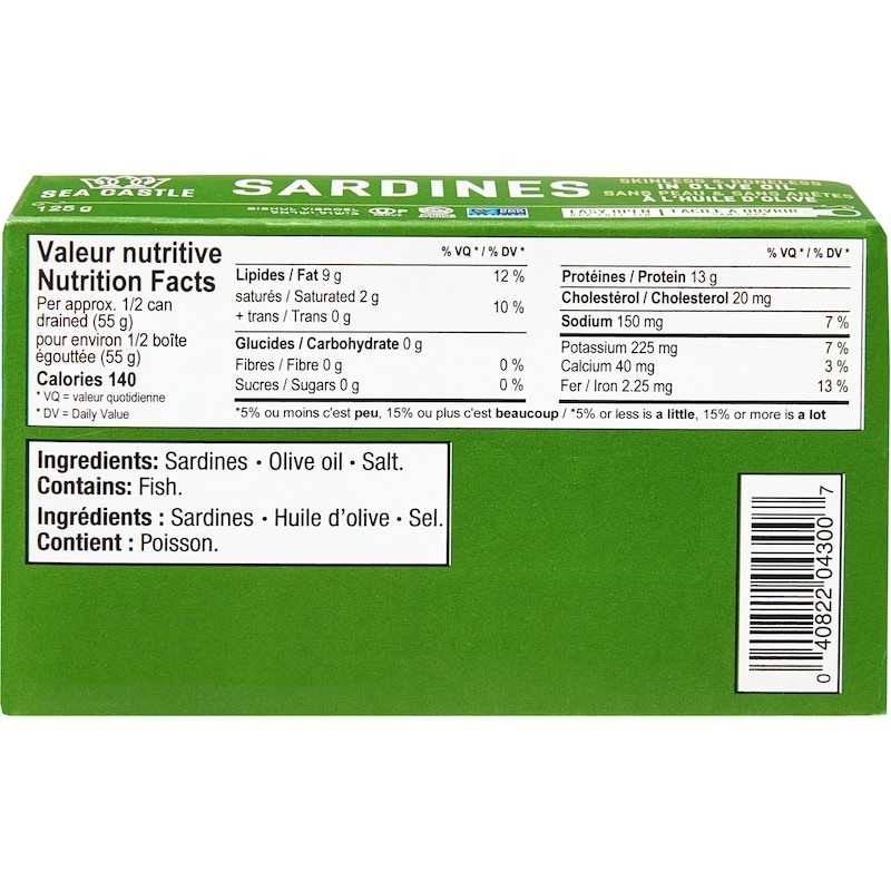 Sardines in Olive Oil, Skinless Boneless