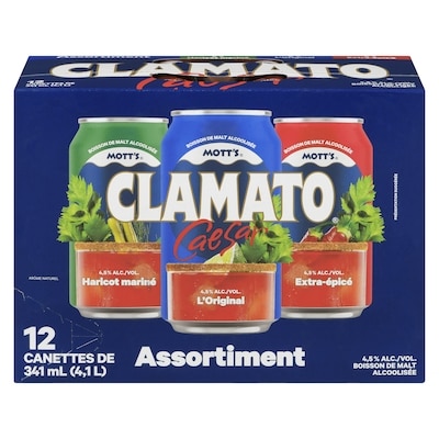 Mott’s Caesar boisson de malt alcoolisée assortiment (Pièce d’identité requise au moment du ramassage) 12x341.0 ml, 0,64 $/100ml