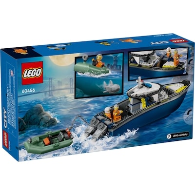 Jouet City La poursuite en Bateau de Police, Avec un Hors-Bord Flottant et un Canot Pneumatique 60456