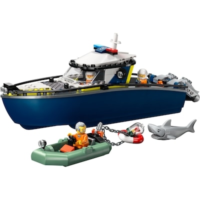 Jouet City La poursuite en Bateau de Police, Avec un Hors-Bord Flottant et un Canot Pneumatique 60456