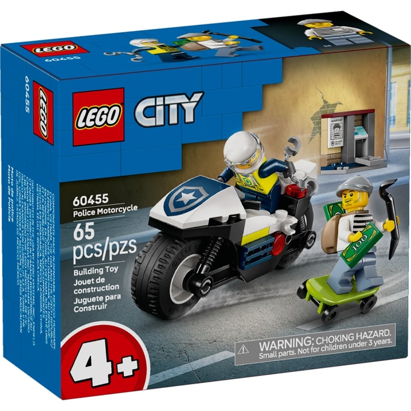 City Police Motorcycle Chase Building Toy 60455
