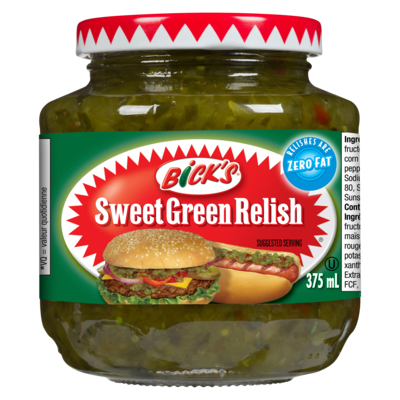Bicks Sweet Green Relish 375 ml, $1.06/100ml