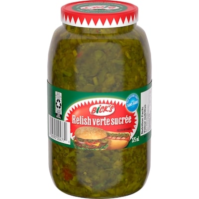 Bick’s Relish verte sucrée 375 ml, 1,46 $/100ml