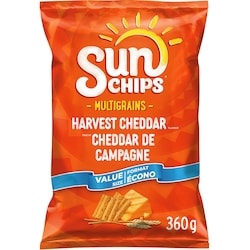 Sunchips Harvest Cheddar Flavour Multigrain Snacks, Value Size 360 g, $1.66/100g