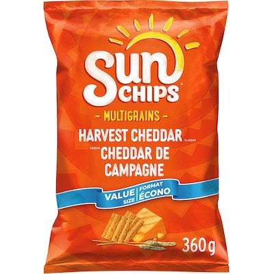 Sun-Chips Collations multigrains saveur Cheddar de campagne, format économique 360 g, 1,94 $/100g