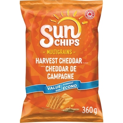 Sun-Chips Collations multigrains saveur Cheddar de campagne, format économique 360 g, 1,94 $/100g
