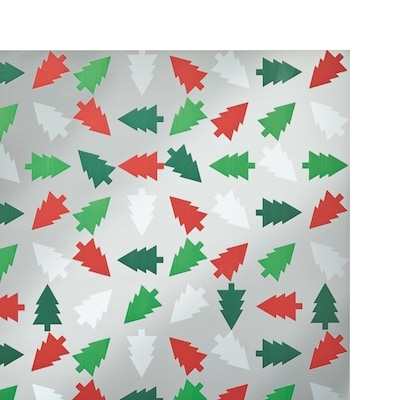 Papier-cadeau métallisé épais, rouleau jumbo – petits arbres
