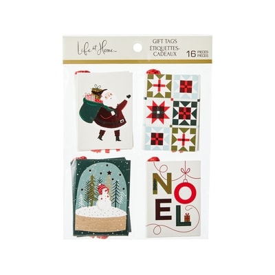 Life at Home Ensemble de 16 étiquettes-cadeaux des fêtes – père Noël 16 ea, 0,19 $/1ch