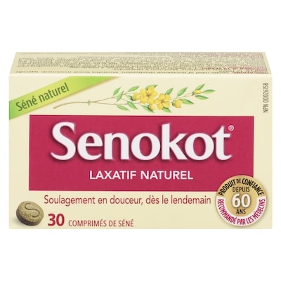 Senokot Laxatif naturel 30 ea, 0,30 $/1ch