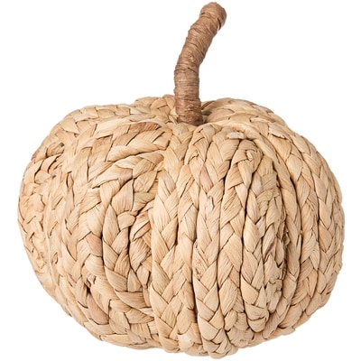 null Grande citrouille tressée en fibres naturelles, 8 po x 7 po 1 ea, 12,00 $/1ch