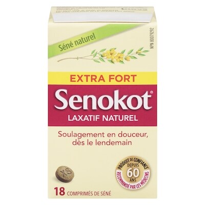 Senokot Laxatif naturel extra fort 18 ea, 0,50 $/1ch