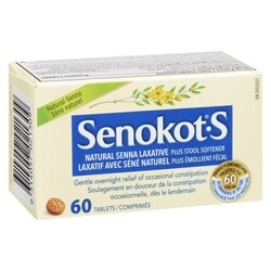 Senokot Natural Senna Laxative Plus Stool Softener - 60 ea | Zehrs