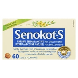 Senokot Natural Senna Laxative Plus Stool Softener - 60 ea | Zehrs
