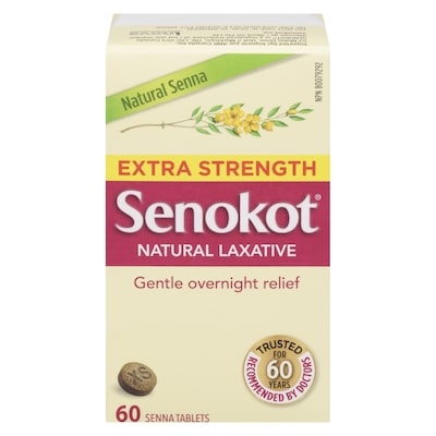 Senokot Natural Laxative Extra Strength 60 ea, $0.29/1ea