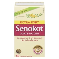Senokot Laxatif naturel extra fort 60 ea, 0,28 $/1ch