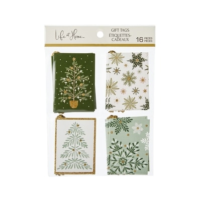 Life at Home Holiday Gift Tags 16 Pack - Snowflakes 16 ea, $0.19/1ea