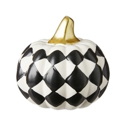 null Checkered Ceramic Pumpkin Decoration 1 ea, $5.00/1ea