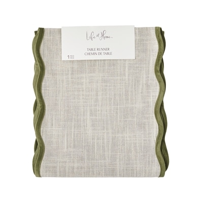 Life at Home Scalloped Table Runner - Green 1 ea, $6.00/1ea
