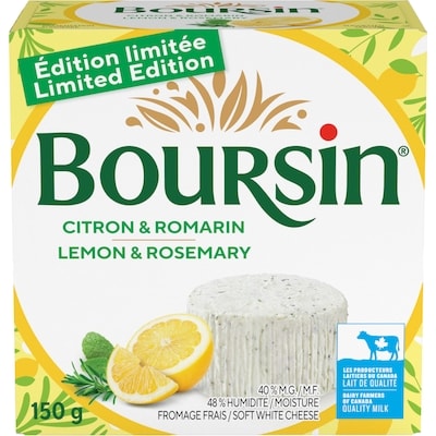 Boursin Fromage citron et romarin 150 g, 5,33 $/100g