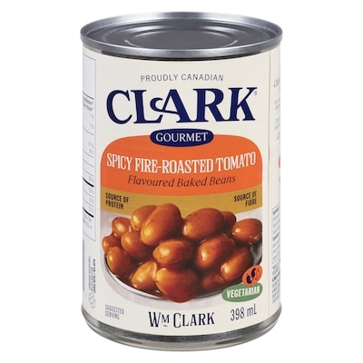 Clark Spicy Fire-Roasted Tomato Flavoured Baked Beans 398 ml, $0.50/100ml