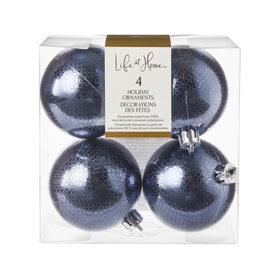 Life at Home Dotted Holiday Ornaments 4 Pack - Blue 1 ea, $7.00/1ea