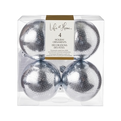 Life at Home Dotted Holiday Ornaments 4 Pack - Silver 1 ea, $7.00/1ea