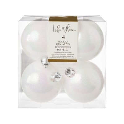 Life at Home Dotted Holiday Ornaments 4 Pack - Iridescent White 1 ea, $7.00/1ea
