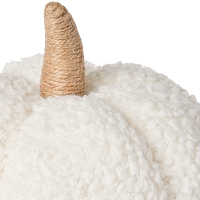 Large Fabric Pumpkin 8 in x 6 in - Ivory