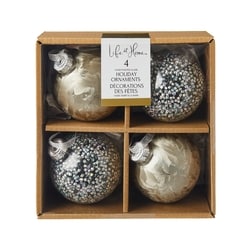 Life at Home Frosted Glass Ornaments 4 Pack - Gold and Silver 4 ea, $3.50/1ea