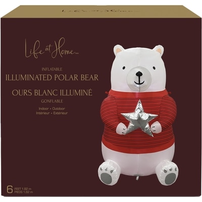 Life at Home 6ft  Inflatable Illuminated Polar Bear 1 ea, $59.00/1ea