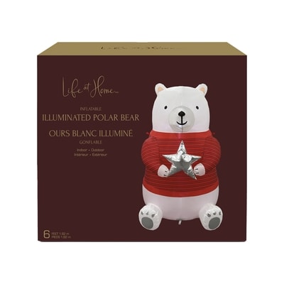 Life at Home Ours polaire illuminé gonflable 6 pi 1 ea, 59,00 $/1ch