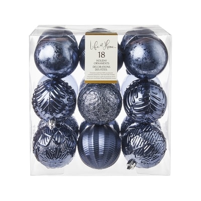 Life at Home Décorations des fêtes, lot de 18 boules – bleu 1 ea, 15,60 $/1ch