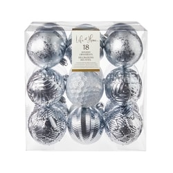 Life at Home Ball Holiday Ornaments 18 Pack - Silver 1 ea, $24.00/1ea