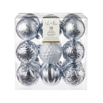 Life at Home Décorations des fêtes, lot de 18 boules – argent 1 ea, 15,60 $/1ch