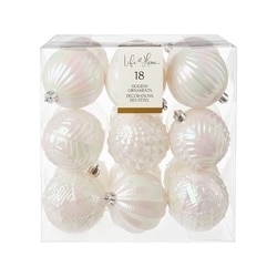 Life at Home Ball Holiday Ornaments 18 Pack - White 1 ea, $24.00/1ea