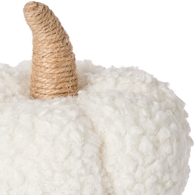 Small Fabric Pumpkin 6.50 in x 5 in - Ivory