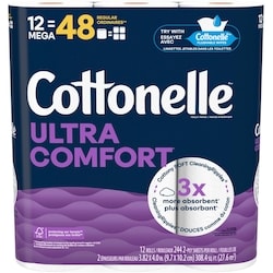 Cottonelle Ultra Comfort Toilet Paper,  12 Mega Rolls  12 ea, $0.92/1ea