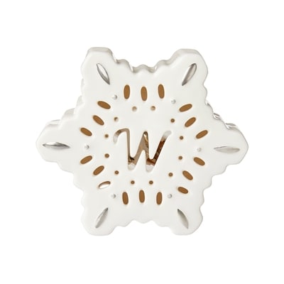 Life at Home Flocon de neige lumineux en céramique avec monogramme – lettre W 1 ea, 5,00 $/1ch