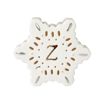 Life at Home Flocon de neige lumineux en céramique avec monogramme – lettre Z 1 ea, 5,00 $/1ch