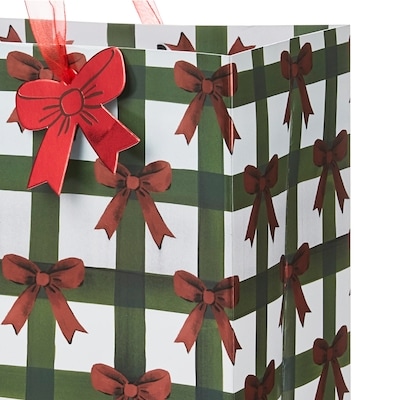 Large Gift Bag - Plaid Bow