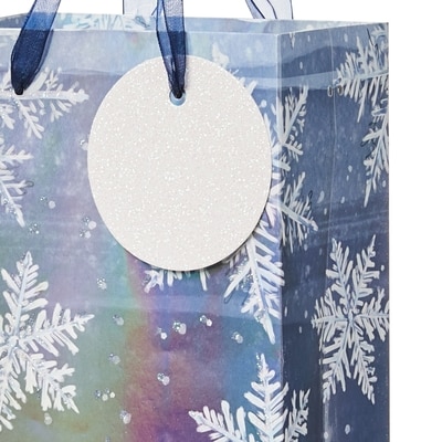Sac-cadeau pour bouteille – flocons de neige
