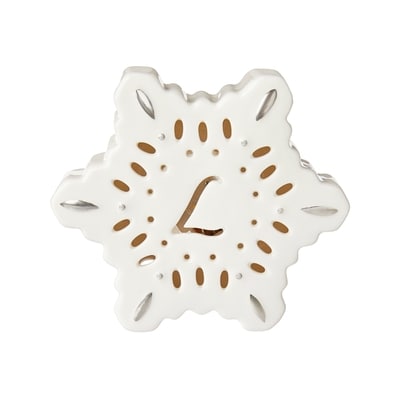 Life at Home Flocon de neige lumineux en céramique avec monogramme – lettre L 1 ea, 5,00 $/1ch